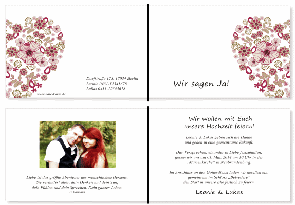 Einladungskarten Hochzeit, Hochzeitseinladungen, Hochzeitskarten, Einladungen für Hochzeit