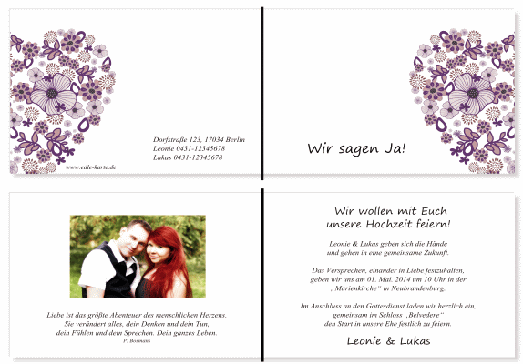  Einladungskarten Hochzeit, Hochzeitseinladungen, Hochzeitskarten, Einladungen für Hochzeit