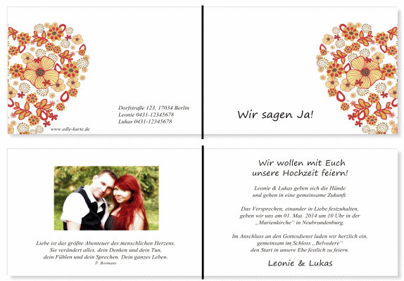  Einladungskarten Hochzeit, Hochzeitseinladungen, Hochzeitskarten, Einladungen für Hochzeit