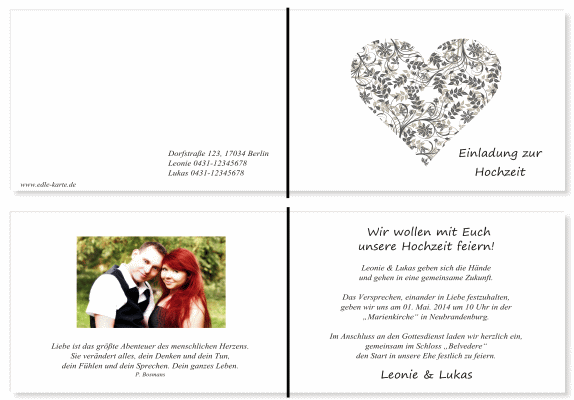  Einladungskarten Hochzeit, Hochzeitseinladungen, Hochzeitskarten, Einladungen für Hochzeit