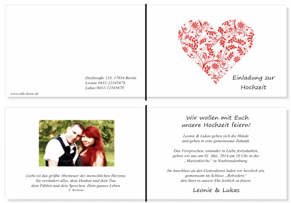  Einladungskarten Hochzeit, Hochzeitseinladungen, Hochzeitskarten, Einladungen für Hochzeit