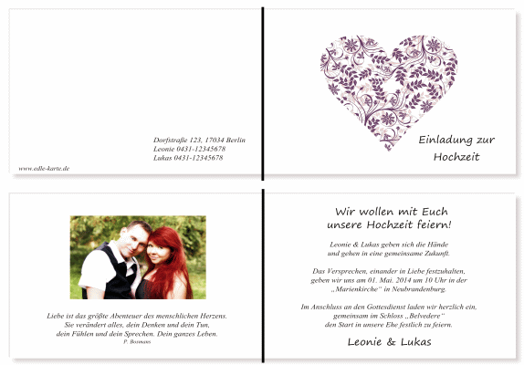  Einladungskarten Hochzeit, Hochzeitseinladungen, Hochzeitskarten, Einladungen für Hochzeit