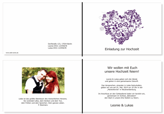  Einladungskarten Hochzeit, Hochzeitseinladungen, Hochzeitskarten, Einladungen für Hochzeit