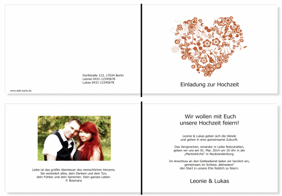  Einladungskarten Hochzeit, Hochzeitseinladungen, Hochzeitskarten, Einladungen für Hochzeit