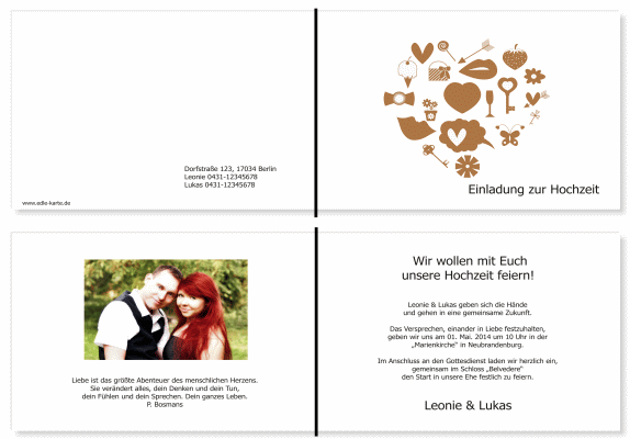  Einladungskarten Hochzeit, Hochzeitseinladungen, Hochzeitskarten, Einladungen für Hochzeit