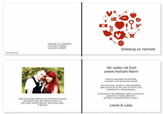  Einladungskarten Hochzeit, Hochzeitseinladungen, Hochzeitskarten, Einladungen für Hochzeit