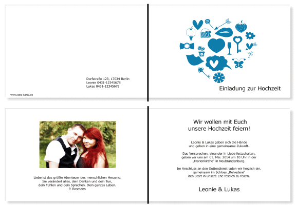  Einladungskarten Hochzeit, Hochzeitseinladungen, Hochzeitskarten, Einladungen für Hochzeit