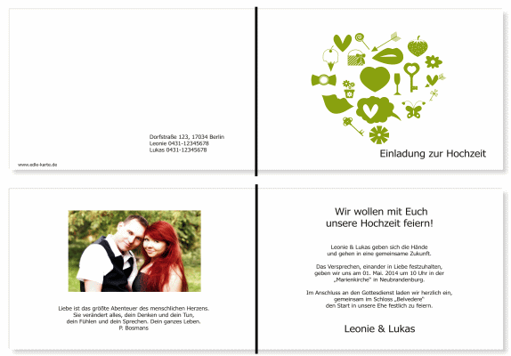  Einladungskarten Hochzeit, Hochzeitseinladungen, Hochzeitskarten, Einladungen für Hochzeit