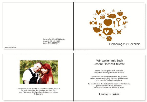  Einladungskarten Hochzeit, Hochzeitseinladungen, Hochzeitskarten, Einladungen für Hochzeit