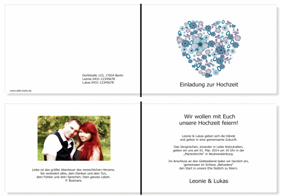  Einladungskarten Hochzeit, Hochzeitseinladungen, Hochzeitskarten, Einladungen für Hochzeit