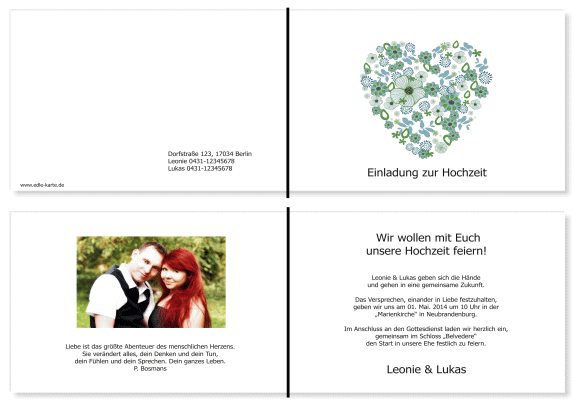  Einladungskarten Hochzeit, Hochzeitseinladungen, Hochzeitskarten, Einladungen für Hochzeit