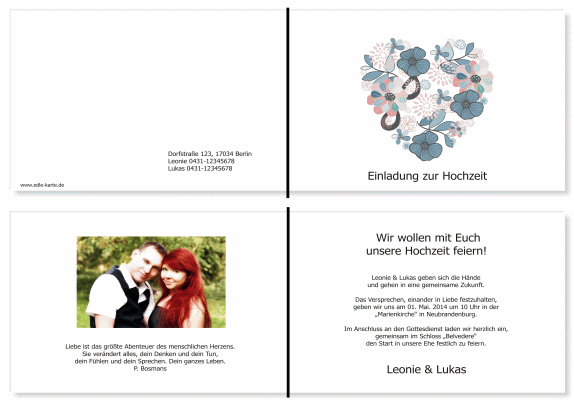  Einladungskarten Hochzeit, Hochzeitseinladungen, Hochzeitskarten, Einladungen für Hochzeit