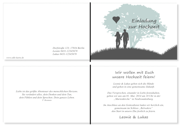  Einladungskarten Hochzeit, Hochzeitseinladungen, Hochzeitskarten, Einladungen für Hochzeit