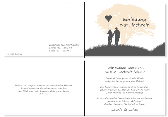  Einladungskarten Hochzeit, Hochzeitseinladungen, Hochzeitskarten, Einladungen für Hochzeit