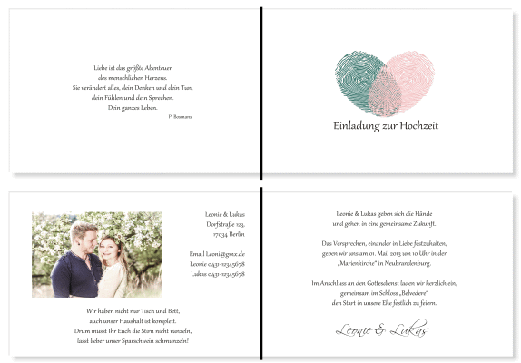  Einladungskarten Hochzeit, Hochzeitseinladungen, Hochzeitskarten, Einladungen f&uuml;r Hochzeit