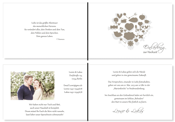  Einladungskarten Hochzeit, Hochzeitseinladungen, Hochzeitskarten, Einladungen für Hochzeit