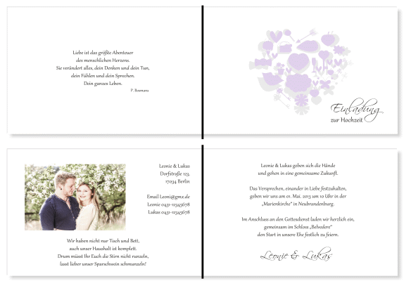  Einladungskarten Hochzeit, Hochzeitseinladungen, Hochzeitskarten, Einladungen für Hochzeit