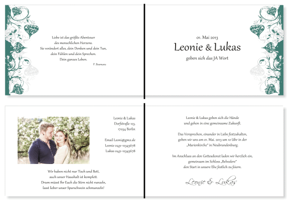  Einladungskarten Hochzeit, Hochzeitseinladungen, Hochzeitskarten, Einladungen f&uuml;r Hochzeit