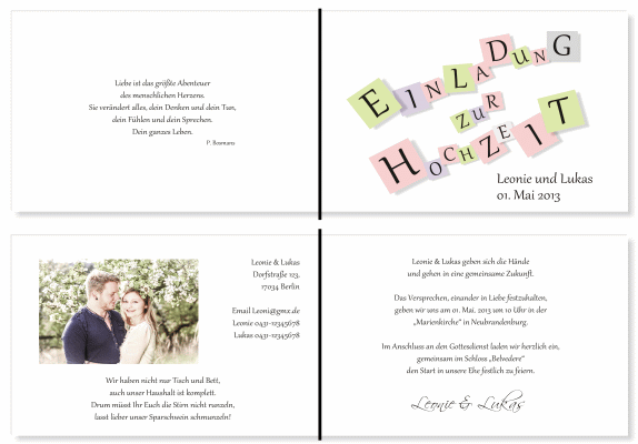  Einladungskarten Hochzeit, Hochzeitseinladungen, Hochzeitskarten, Einladungen für Hochzeit