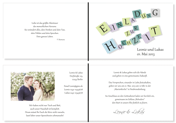  Einladungskarten Hochzeit, Hochzeitseinladungen, Hochzeitskarten, Einladungen für Hochzeit