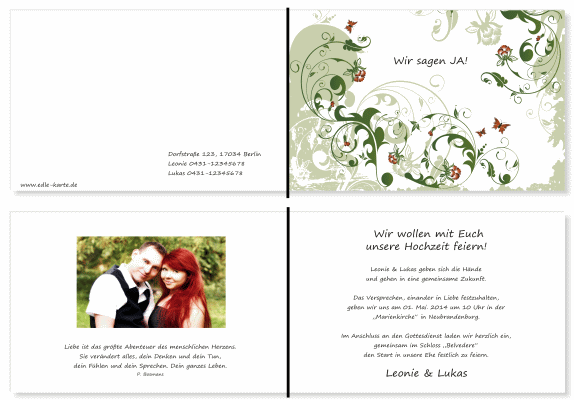  Einladungskarten Hochzeit, Hochzeitseinladungen, Hochzeitskarten, Einladungen für Hochzeit