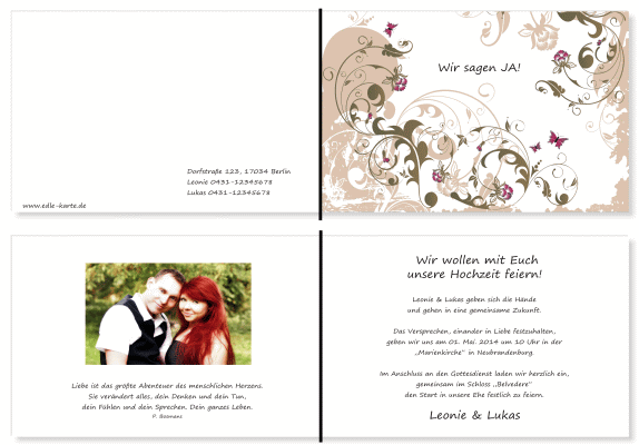  Einladungskarten Hochzeit, Hochzeitseinladungen, Hochzeitskarten, Einladungen für Hochzeit