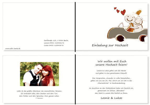  Einladungskarten Hochzeit, Hochzeitseinladungen, Hochzeitskarten, Einladungen für Hochzeit