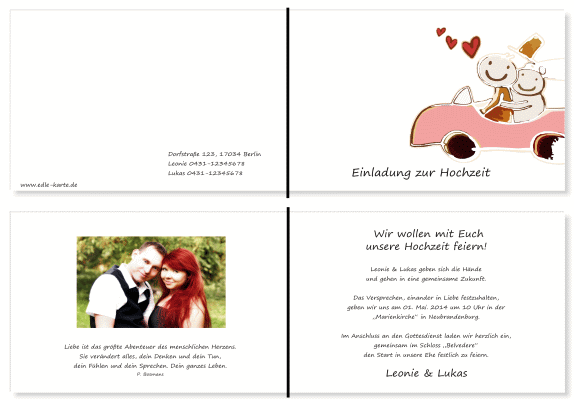  Einladungskarten Hochzeit, Hochzeitseinladungen, Hochzeitskarten, Einladungen für Hochzeit