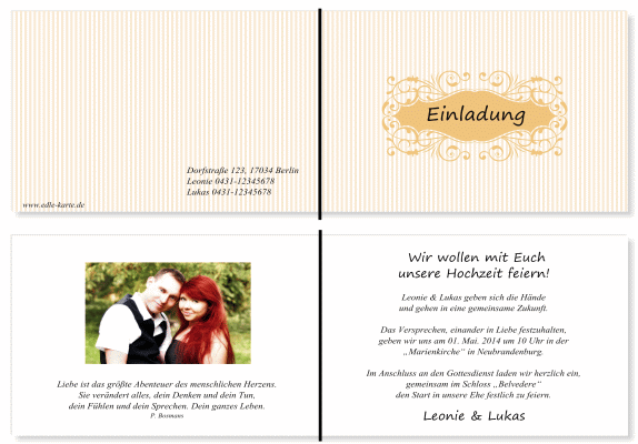  Einladungskarten Hochzeit, Hochzeitseinladungen, Hochzeitskarten, Einladungen für Hochzeit