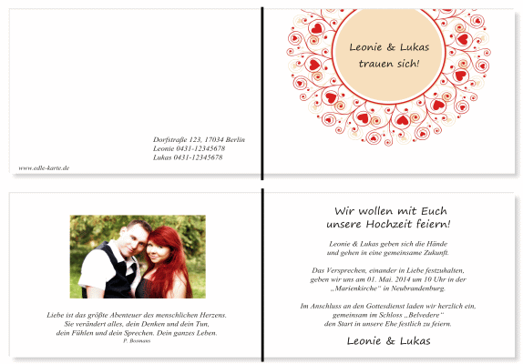  Einladungskarten Hochzeit, Hochzeitseinladungen, Hochzeitskarten, Einladungen für Hochzeit