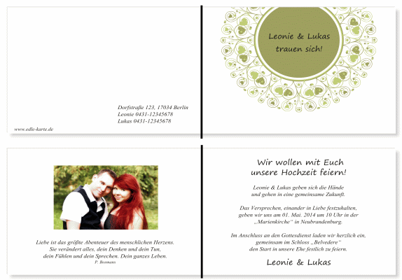  Einladungskarten Hochzeit, Hochzeitseinladungen, Hochzeitskarten, Einladungen für Hochzeit