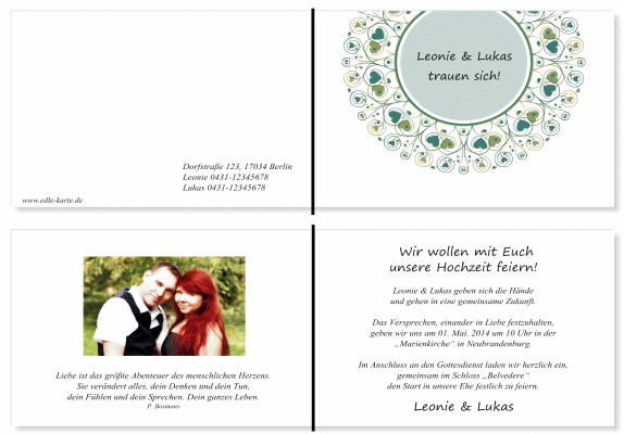  Einladungskarten Hochzeit, Hochzeitseinladungen, Hochzeitskarten, Einladungen für Hochzeit