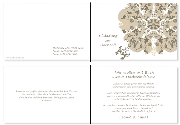  Einladungskarten Hochzeit, Hochzeitseinladungen, Hochzeitskarten, Einladungen für Hochzeit