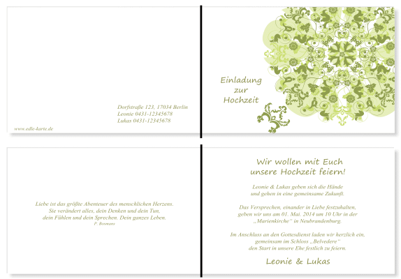  Einladungskarten Hochzeit, Hochzeitseinladungen, Hochzeitskarten, Einladungen für Hochzeit