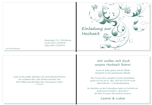  Einladungskarten Hochzeit, Hochzeitseinladungen, Hochzeitskarten, Einladungen für Hochzeit