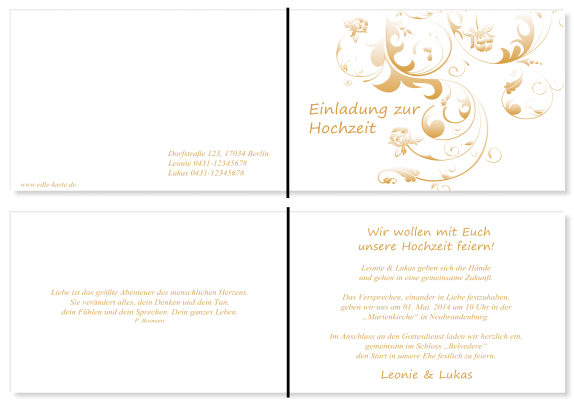  Einladungskarten Hochzeit, Hochzeitseinladungen, Hochzeitskarten, Einladungen für Hochzeit