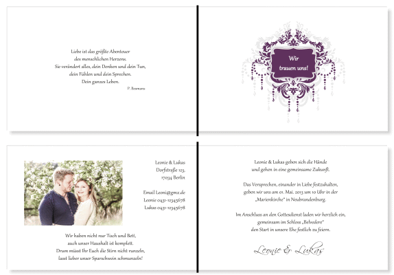  Einladungskarten Hochzeit, Hochzeitseinladungen, Hochzeitskarten, Einladungen f&uuml;r Hochzeit