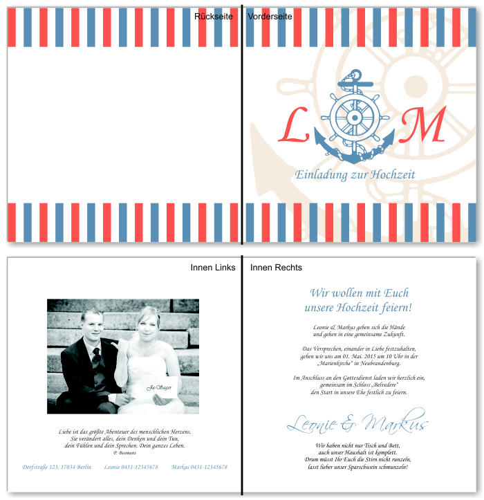  Einladungskarten Hochzeit, Hochzeitseinladungen, Hochzeitskarten, Einladungen für Hochzeit