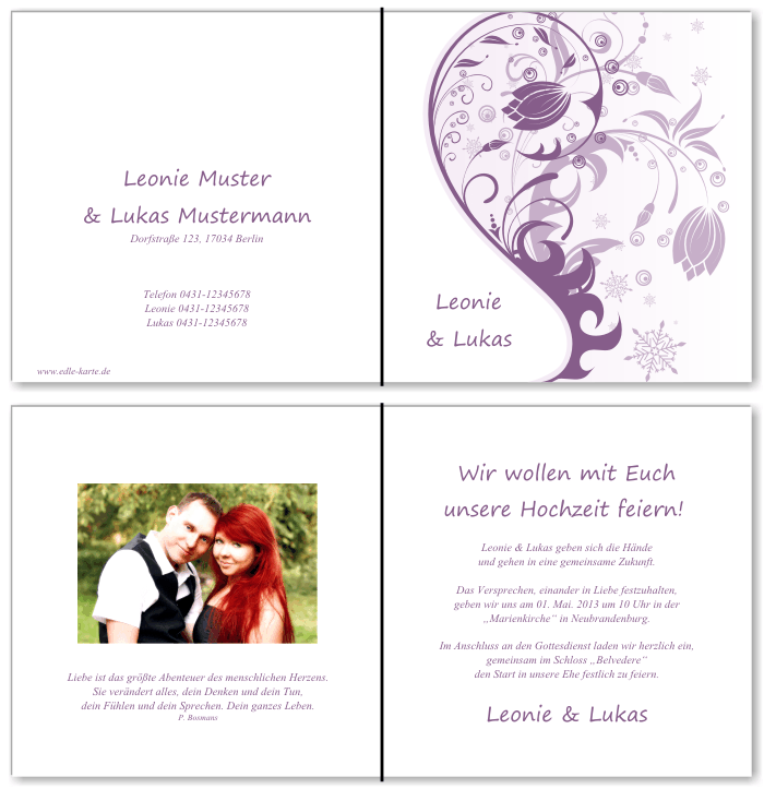  Einladungskarten Hochzeit, Hochzeitseinladungen, Hochzeitskarten, Einladungen für Hochzeit