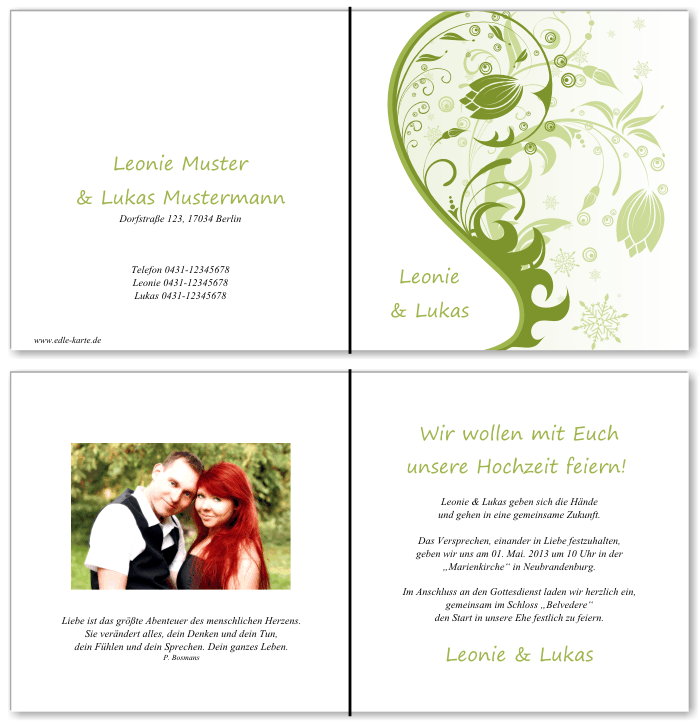  Einladungskarten Hochzeit, Hochzeitseinladungen, Hochzeitskarten, Einladungen für Hochzeit