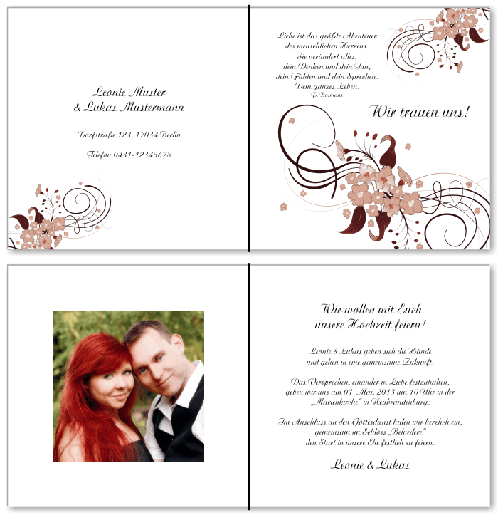  Einladungskarten Hochzeit, Hochzeitseinladungen, Hochzeitskarten, Einladungen für Hochzeit