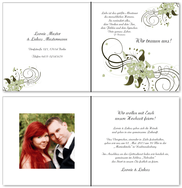  Einladungskarten Hochzeit, Hochzeitseinladungen, Hochzeitskarten, Einladungen für Hochzeit