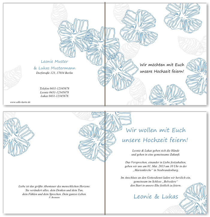  Einladungskarten Hochzeit, Hochzeitseinladungen, Hochzeitskarten, Einladungen für Hochzeit