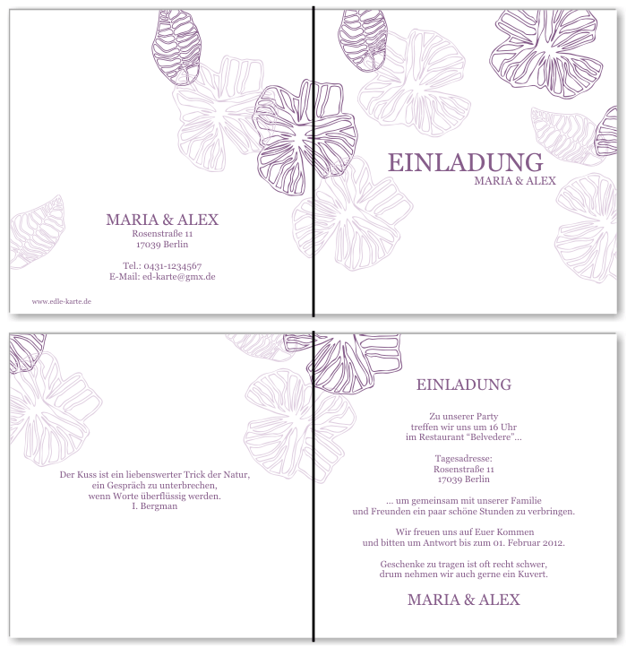 Einladungskarten Hochzeit, Hochzeitseinladungen, Hochzeitskarten, Einladungen für Hochzeit