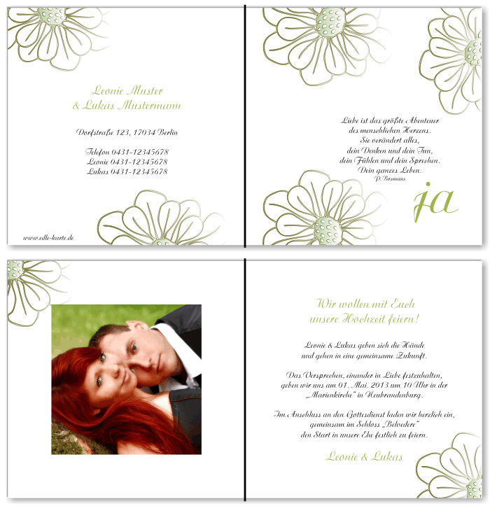  Einladungskarten Hochzeit, Hochzeitseinladungen, Hochzeitskarten, Einladungen für Hochzeit