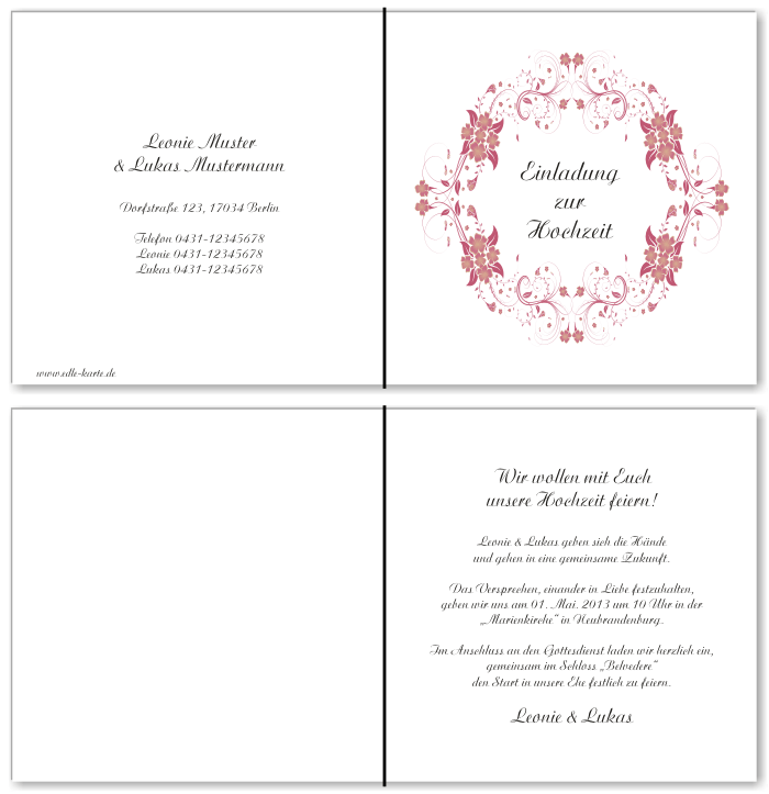  Einladungskarten Hochzeit, Hochzeitseinladungen, Hochzeitskarten, Einladungen für Hochzeit