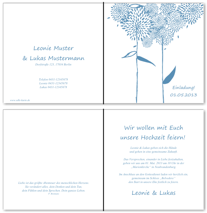  Einladungskarten Hochzeit, Hochzeitseinladungen, Hochzeitskarten, Einladungen für Hochzeit