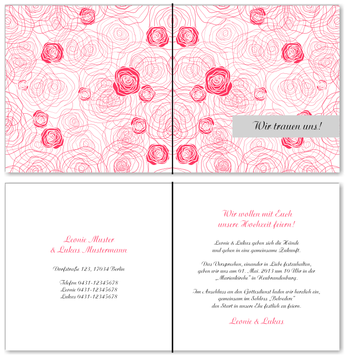  Einladungskarten Hochzeit, Hochzeitseinladungen, Hochzeitskarten, Einladungen für Hochzeit