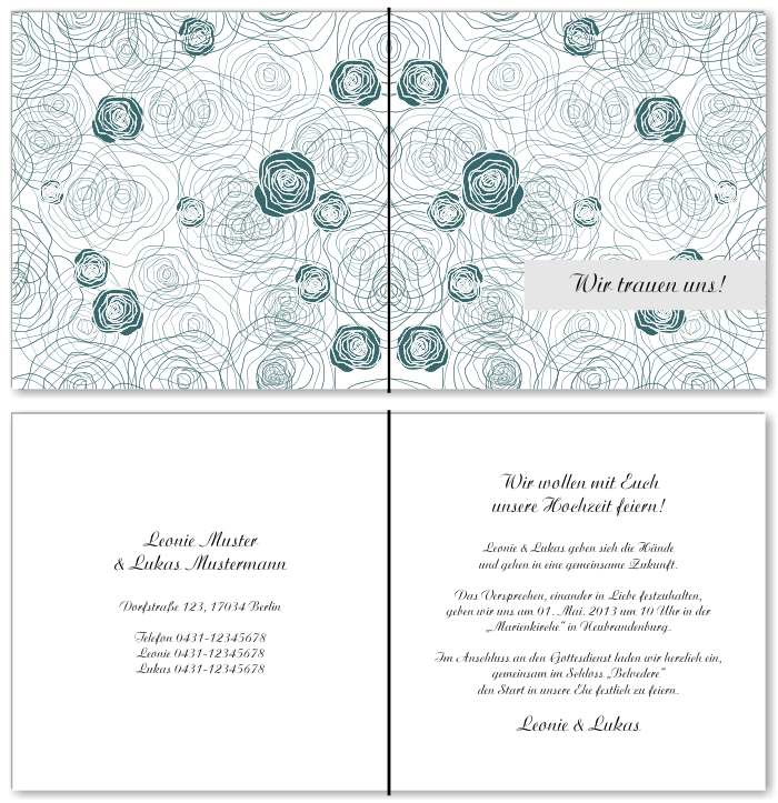  Einladungskarten Hochzeit, Hochzeitseinladungen, Hochzeitskarten, Einladungen für Hochzeit