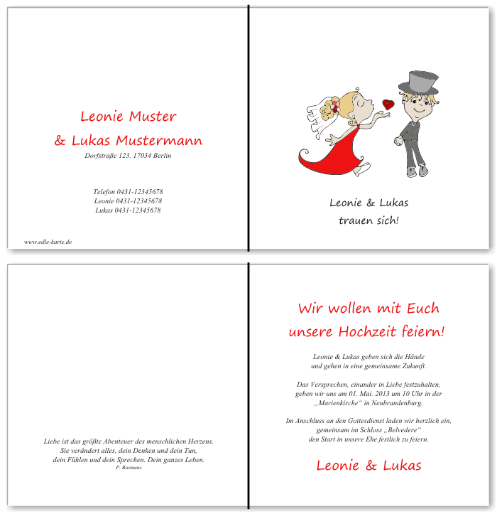  Einladungskarten Hochzeit, Hochzeitseinladungen, Hochzeitskarten, Einladungen für Hochzeit